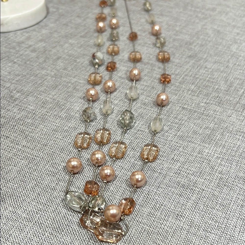 New York and Company Elegant Multi-Strand Beaded Necklace